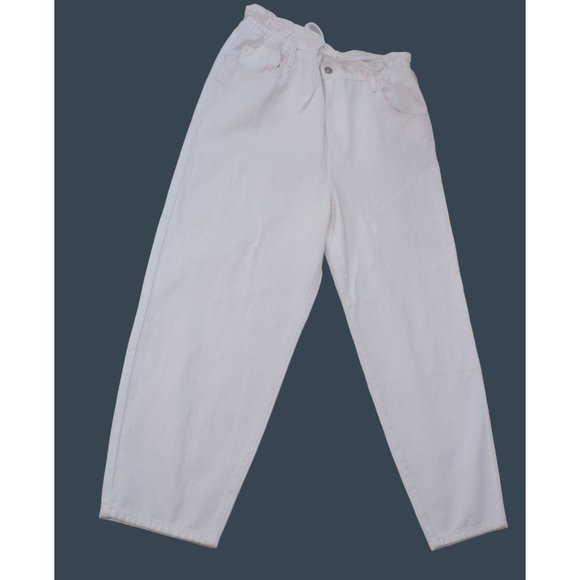 🆕 7 FOR ALL MANKIND Paperbag Balloon Leg Jeans Pants White 31 - Picture 3 of 8